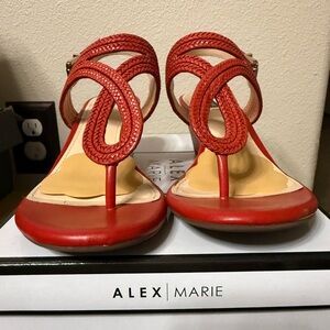 Alex Marie Vibrant Poppy Colored Women's Sandals